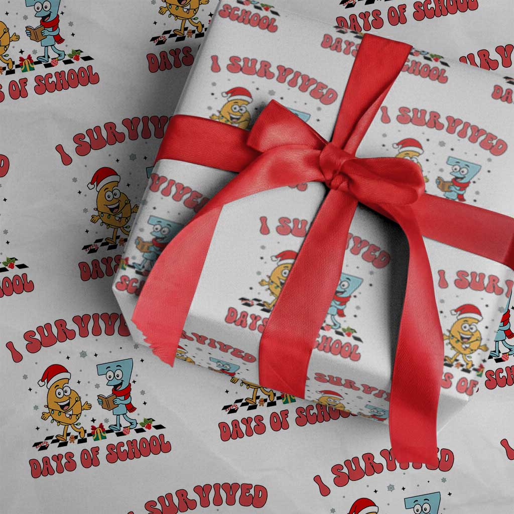 67 Six Seven Christmas Meme Wrapping Paper Roll I Survived Days Of School - Wonder Print Shop