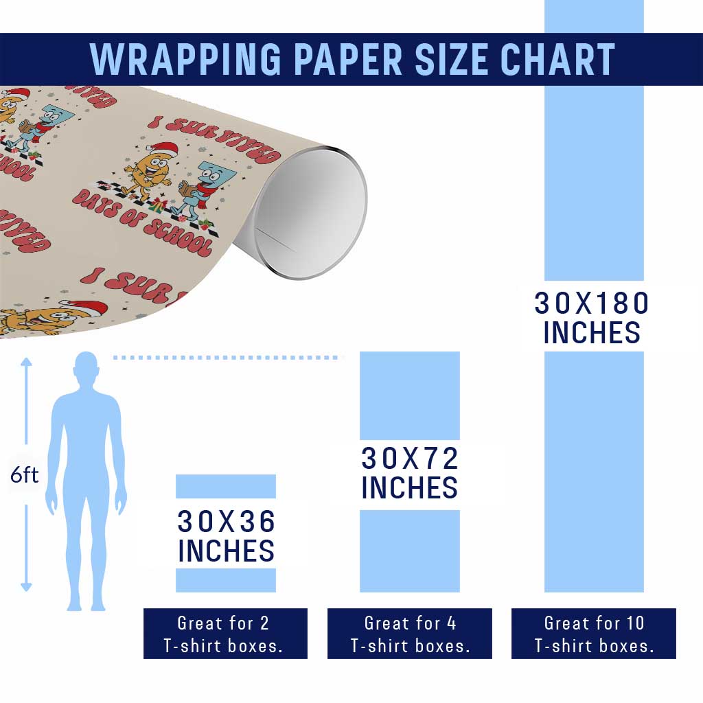 67 Six Seven Christmas Meme Wrapping Paper Roll I Survived Days Of School - Wonder Print Shop