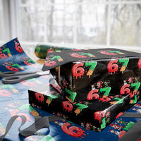 67 Six Seven Christmas Wrapping Paper Roll Funny Dabbing Santa Elf Friends 6 7 Meme Gen Alpha Slang - Wonder Print Shop
