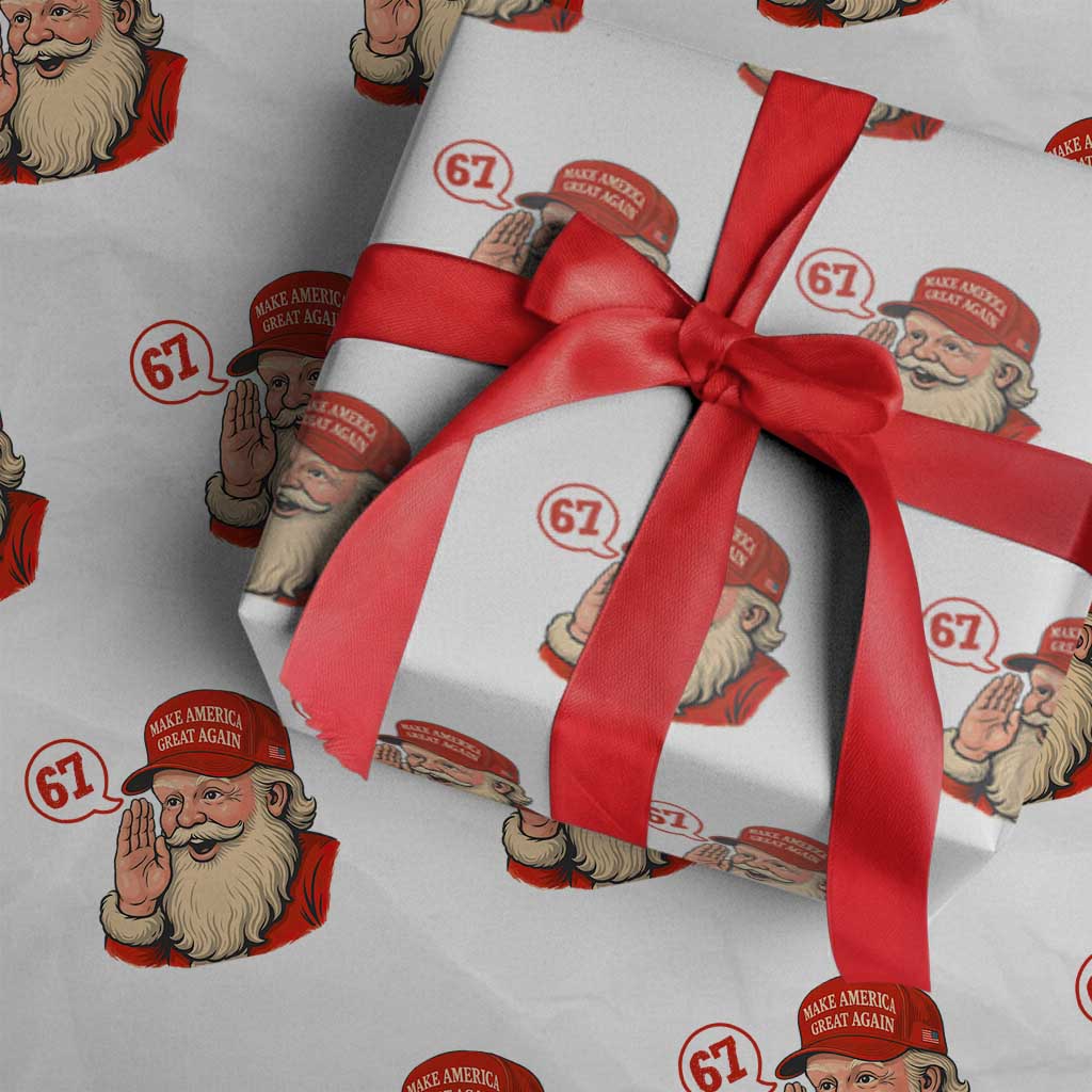 67 Six Seven Christmas Wrapping Paper Roll Santa MAGA Hat Xmas - Wonder Print Shop