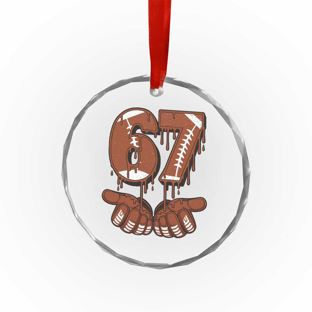 67 Six Seven Crystal Glass Ornament Funny Football Meme - Wonder Print Shop