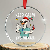 67 Six Seven Goose Nurse Christmas Meme Crystal Glass Ornament - Wonder Print Shop