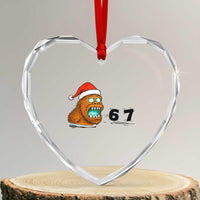 67 Six Seven Heart Crystal Glass Ornament Funny Bigfoot Christmas - Wonder Print Shop