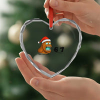 67 Six Seven Heart Crystal Glass Ornament Funny Bigfoot Christmas - Wonder Print Shop