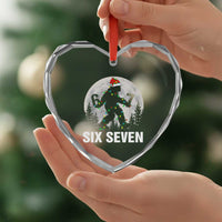 67 Six Seven Heart Crystal Glass Ornament Funny Bigfoot Christmas Sasquatch Moon - Wonder Print Shop