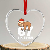 67 Six Seven Heart Crystal Glass Ornament Funny Sloth Christmas - Wonder Print Shop