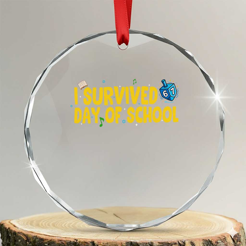 67 Six Seven Meme Crystal Glass Ornament Funny Hanukkah School Days - Wonder Print Shop