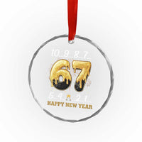67 Six Seven Meme Crystal Glass Ornament Happy New Year 2026 - Wonder Print Shop