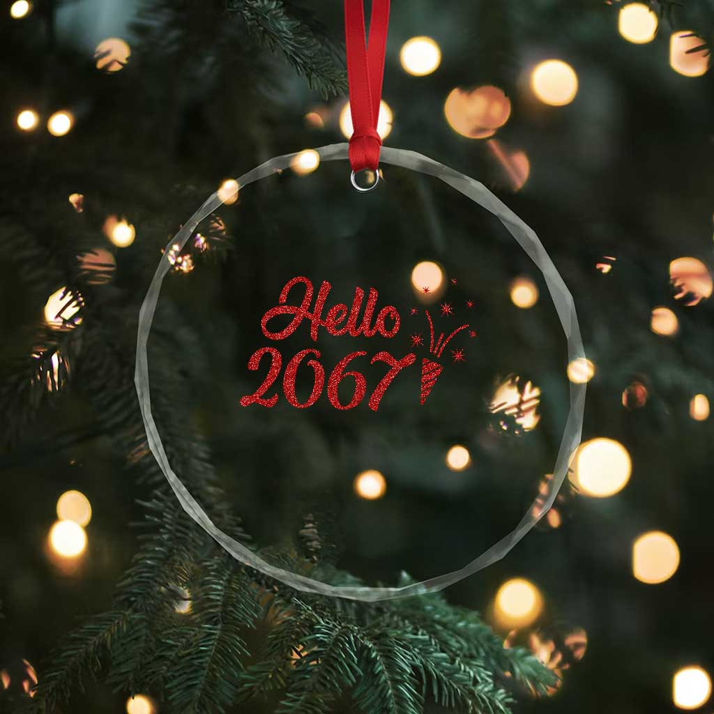 67 Six Seven Meme Crystal Glass Ornament New Year 2026 - Wonder Print Shop