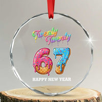 67 Six Seven Meme Crystal Glass Ornament New Year 2026 Ice Cream Drip - Wonder Print Shop