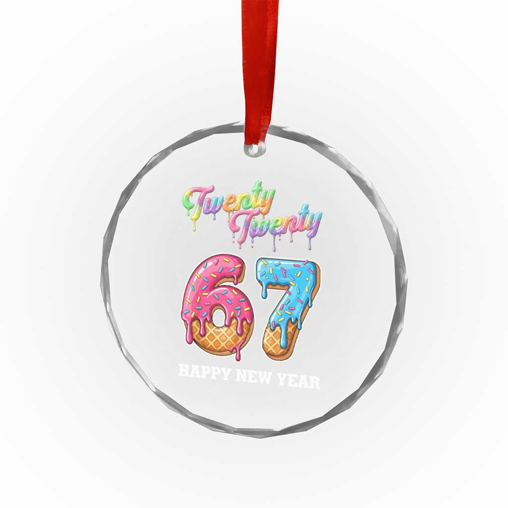 67 Six Seven Meme Crystal Glass Ornament New Year 2026 Ice Cream Drip - Wonder Print Shop