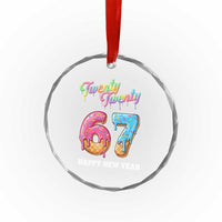 67 Six Seven Meme Crystal Glass Ornament New Year 2026 Ice Cream Drip - Wonder Print Shop