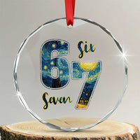 67 Six Seven Meme Crystal Glass Ornament Starry Night Van Gogh - Wonder Print Shop