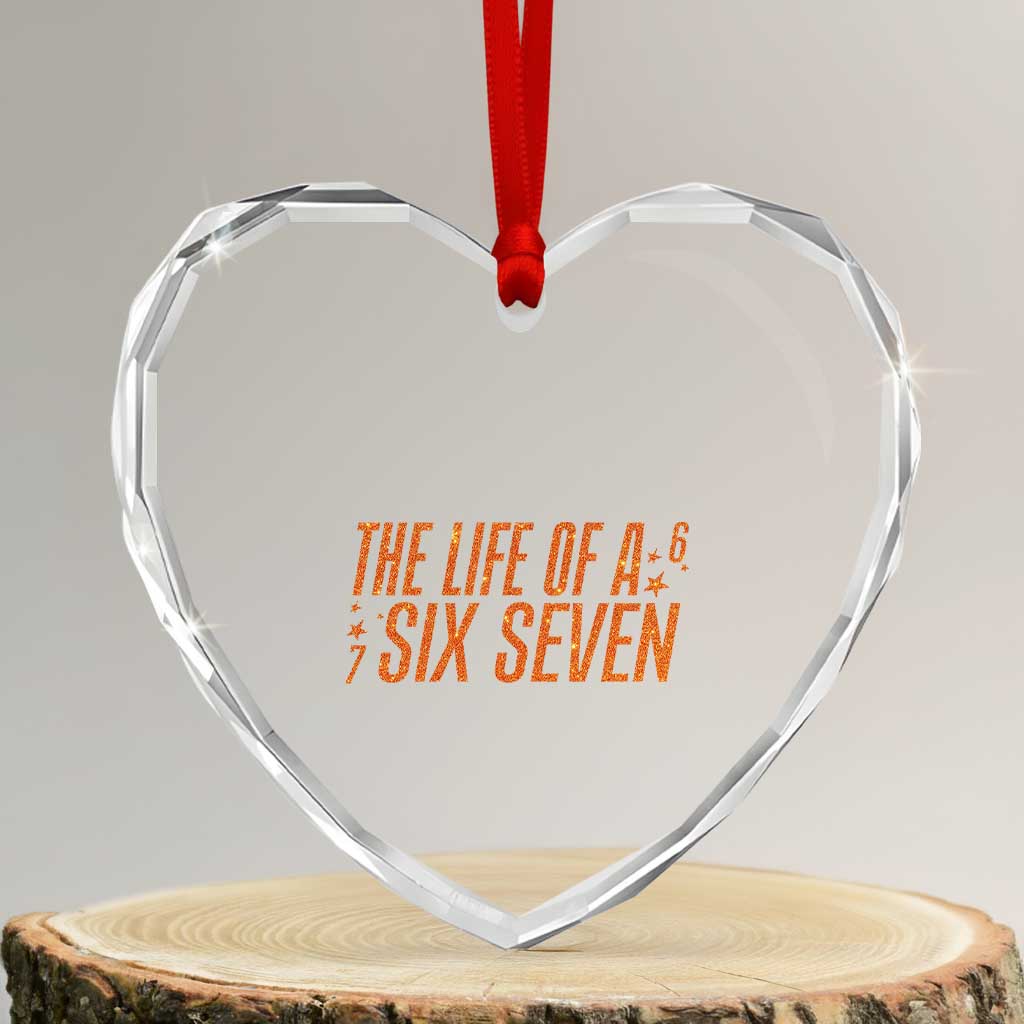 67 Six Seven Meme Heart Crystal Glass Ornament - Wonder Print Shop