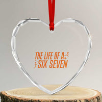 67 Six Seven Meme Heart Crystal Glass Ornament - Wonder Print Shop