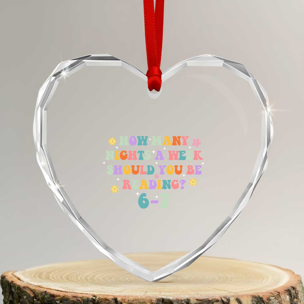 67 Six Seven Meme Heart Crystal Glass Ornament Funny Reading Book Lover - Wonder Print Shop
