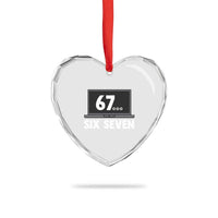 67 Six Seven Meme Heart Crystal Glass Ornament Funny Tech Support - Wonder Print Shop