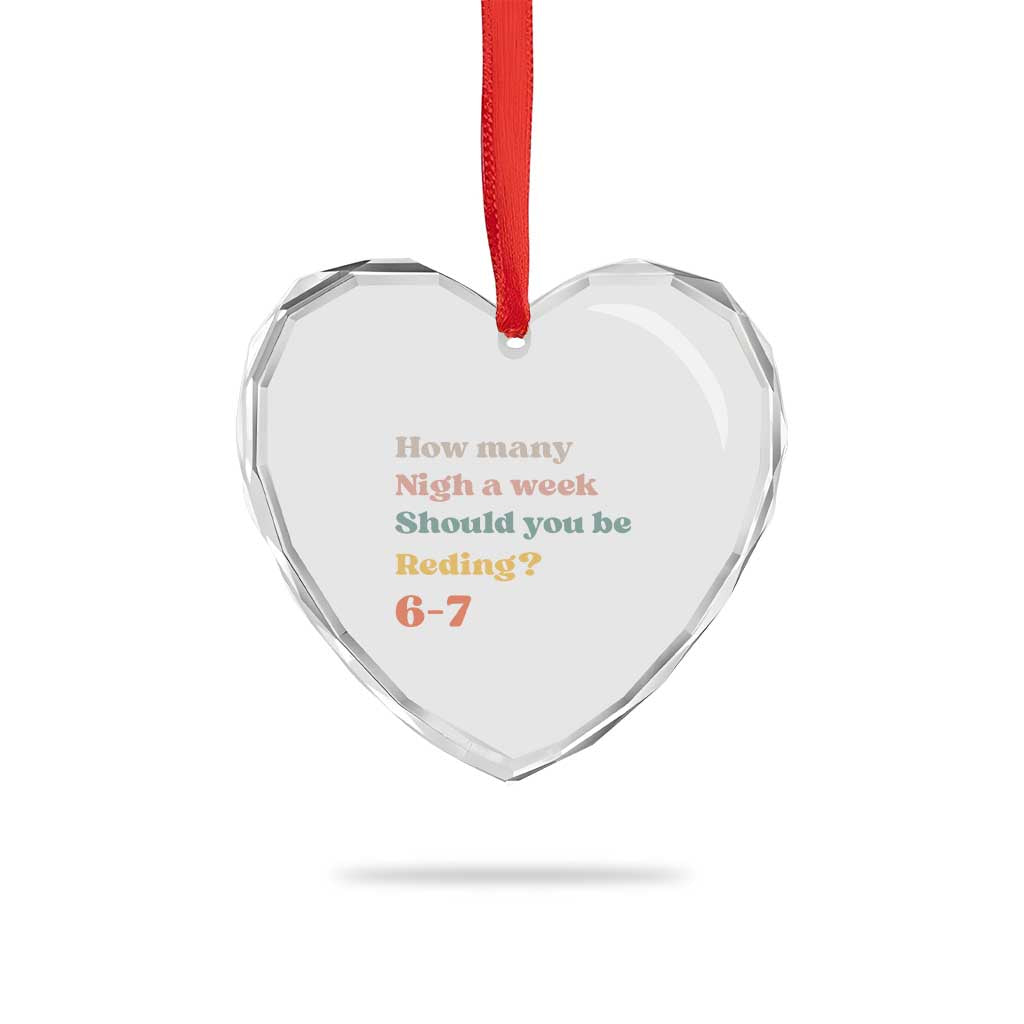 67 Six Seven Meme Heart Crystal Glass Ornament How Many Nights Reading 67 - Wonder Print Shop
