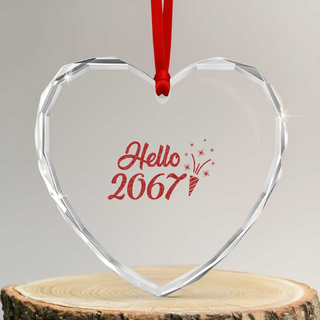 67 Six Seven Meme Heart Crystal Glass Ornament New Year 2026 - Wonder Print Shop