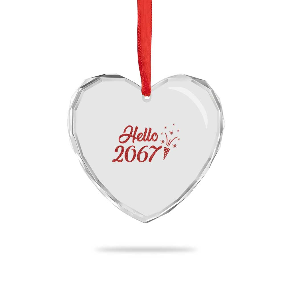 67 Six Seven Meme Heart Crystal Glass Ornament New Year 2026 - Wonder Print Shop