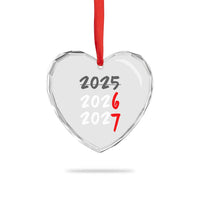 67 Six Seven Meme Heart Crystal Glass Ornament New Year 2026 Gen Alpha Slang - Wonder Print Shop