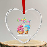 67 Six Seven Meme Heart Crystal Glass Ornament New Year 2026 Ice Cream Drip - Wonder Print Shop
