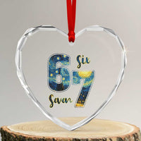 67 Six Seven Meme Heart Crystal Glass Ornament Starry Night Van Gogh - Wonder Print Shop