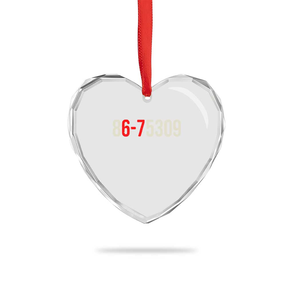 67 Six Seven Meme Heart Crystal Glass Ornament Vintage 80s Music 8675309 Jenny - Wonder Print Shop