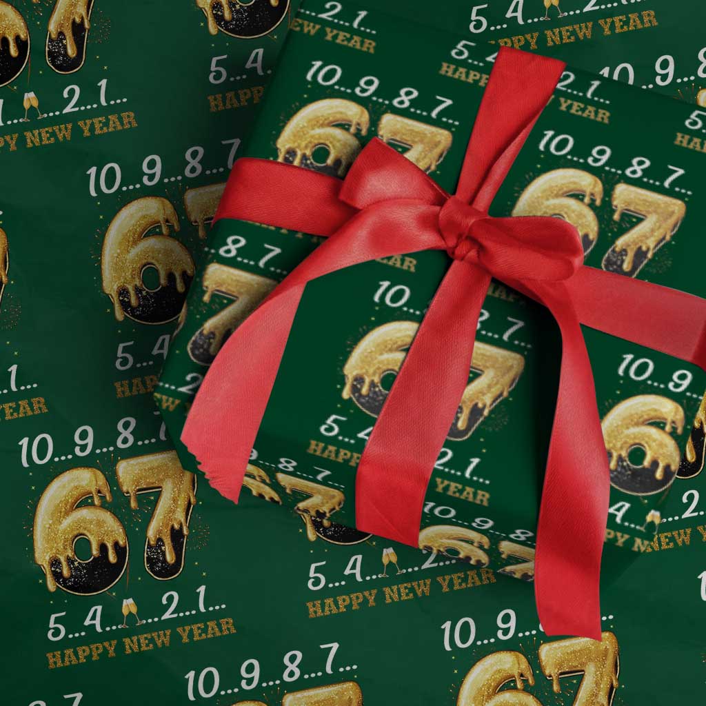67 Six Seven Meme Wrapping Paper Roll Happy New Year 2026 - Wonder Print Shop