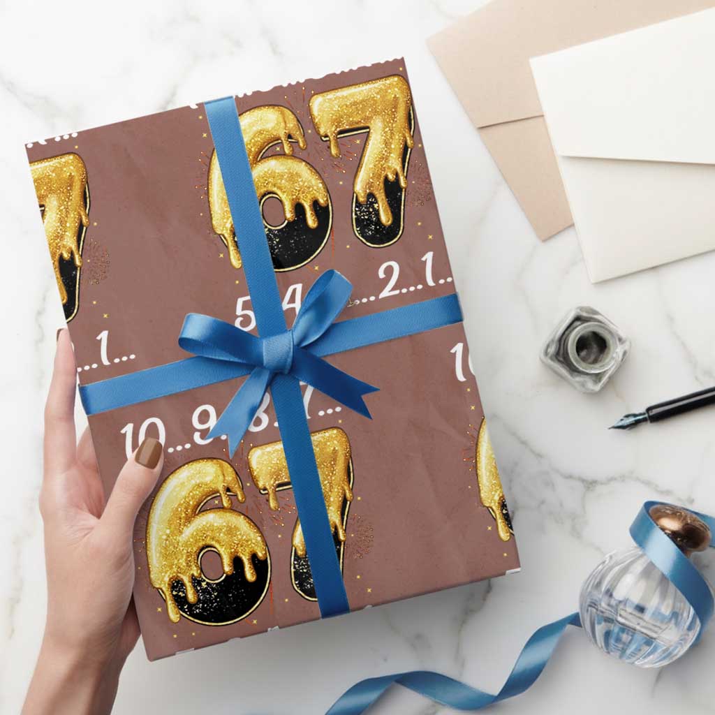 67 Six Seven Meme Wrapping Paper Roll Happy New Year 2026 - Wonder Print Shop