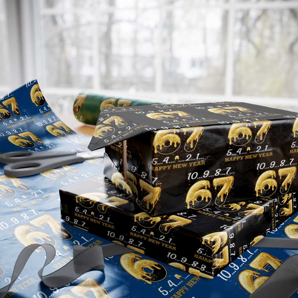 67 Six Seven Meme Wrapping Paper Roll Happy New Year 2026 - Wonder Print Shop