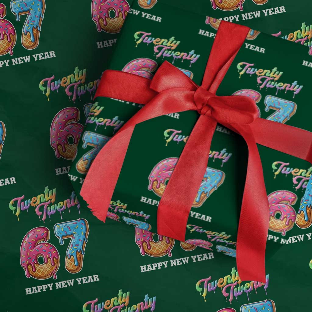 67 Six Seven Meme Wrapping Paper Roll New Year 2026 Ice Cream Drip - Wonder Print Shop