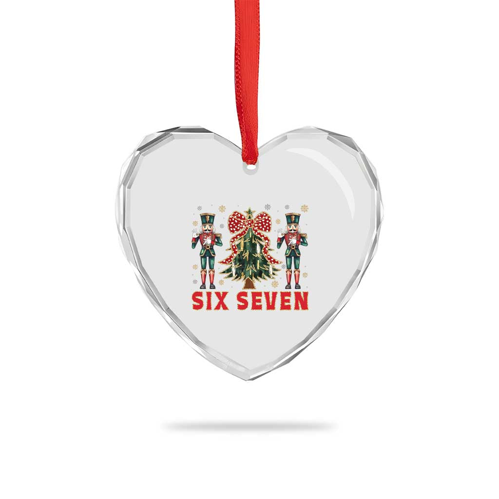 67 Six Seven Nutcracker Christmas Meme Heart Crystal Glass Ornament - Wonder Print Shop