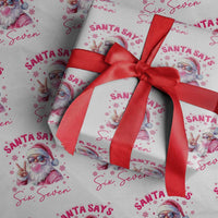 67 Six Seven Pink Santa Christmas Meme Wrapping Paper Roll - Wonder Print Shop
