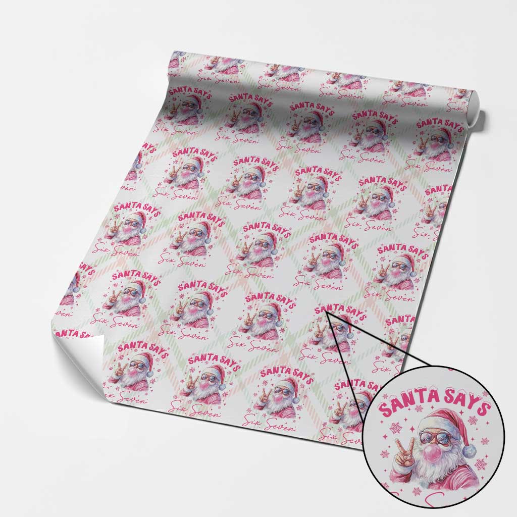 67 Six Seven Pink Santa Christmas Meme Wrapping Paper Roll - Wonder Print Shop