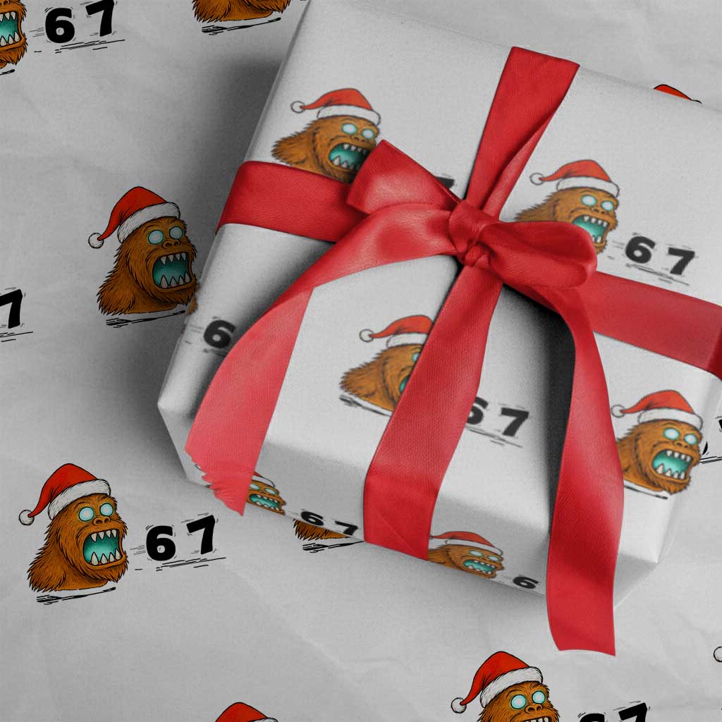 67 Six Seven Wrapping Paper Roll Funny Bigfoot Christmas - Wonder Print Shop