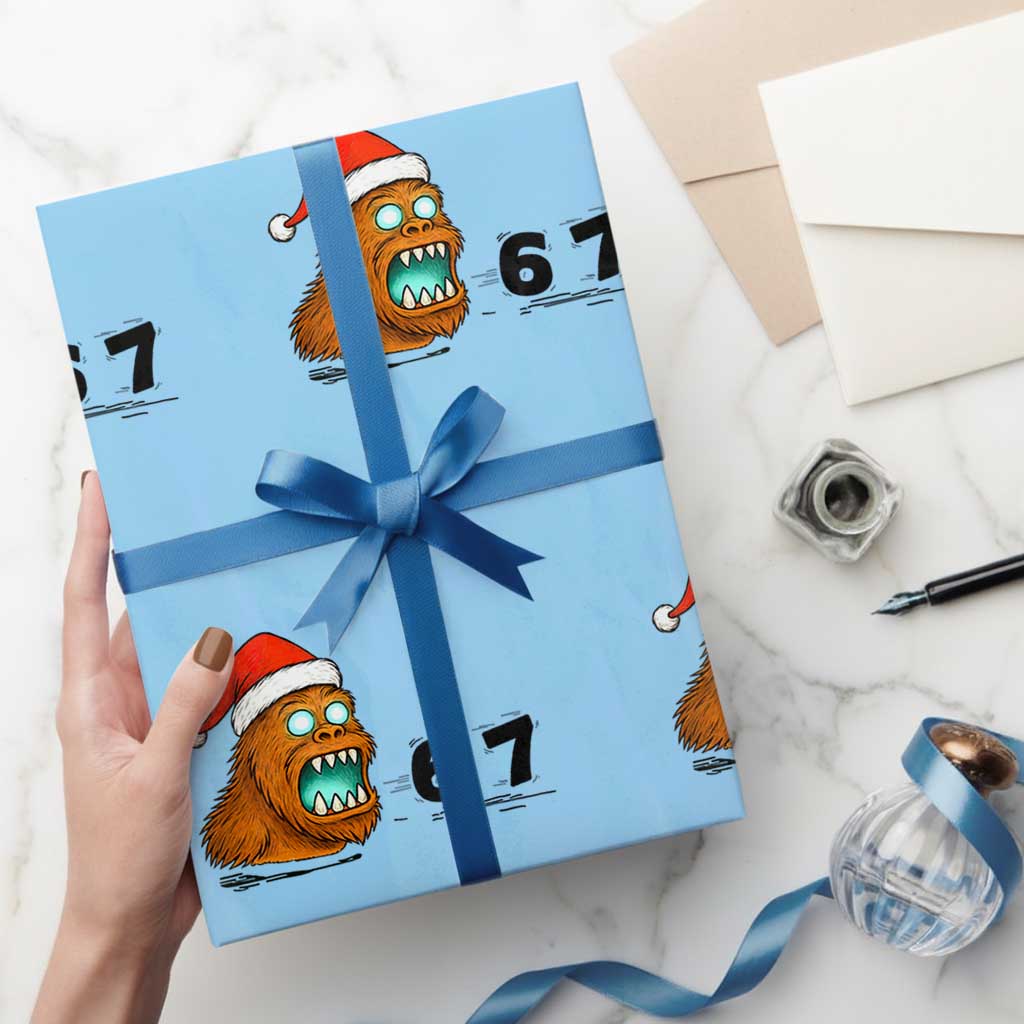 67 Six Seven Wrapping Paper Roll Funny Bigfoot Christmas - Wonder Print Shop