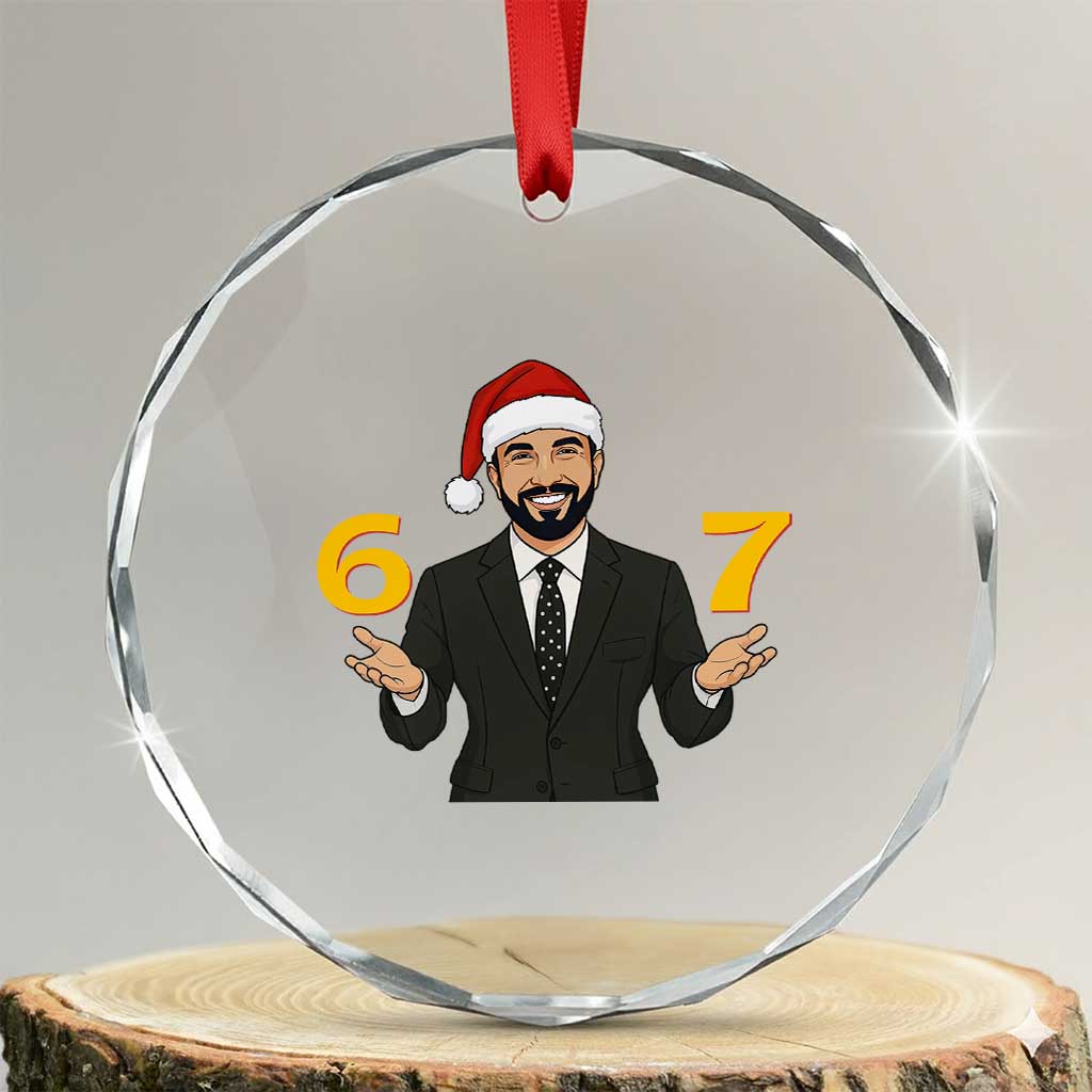 67 Six Seven Zohran Mamdani Christmas Crystal Glass Ornament - Wonder Print Shop
