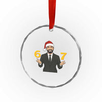 67 Six Seven Zohran Mamdani Christmas Crystal Glass Ornament - Wonder Print Shop