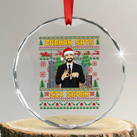 67 Six Seven Zohran Mamdani Christmas Crystal Glass Ornament Progressive Democrats - Wonder Print Shop