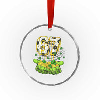 67 Soccer St Patricks Day Crystal Glass Ornament Funny Six Seven Gen Alpha Meme Drip