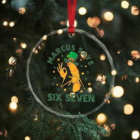 67 St Patricks Day Crystal Glass Ornament Funny Marcus The Worm Say Six Seven Meme