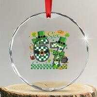 67 St Patricks Day Crystal Glass Ornament Funny Six Seven Meme Lucky Shamrock