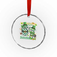 67 St Patricks Day Crystal Glass Ornament Funny Six Seven Meme Lucky Shamrock