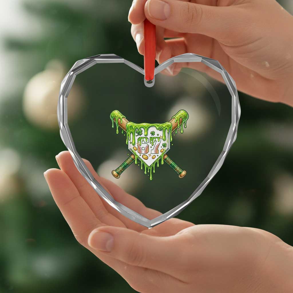 67 St Patricks Day Heart Crystal Glass Ornament Funny Six Seven Baseball Sport Party Meme