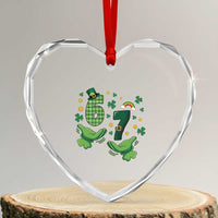 67 St Patricks Day Heart Crystal Glass Ornament Funny Six Seven Hands Meme