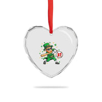 67 St Patricks Day Heart Crystal Glass Ornament Funny Six Seven Leprechaun Playing Baseball Meme