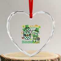 67 St Patricks Day Heart Crystal Glass Ornament Funny Six Seven Meme Lucky Shamrock