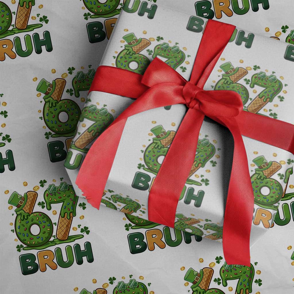 67 St Patricks Day Wrapping Paper Roll Funny Six Seven Bruh Meme
