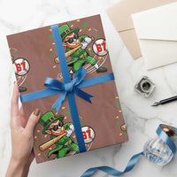 67 St Patricks Day Wrapping Paper Roll Funny Six Seven Leprechaun Playing Baseball Meme